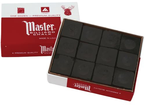 Master Imperial Biliardo/Stecca di Gesso Box, 12 cubi, Black