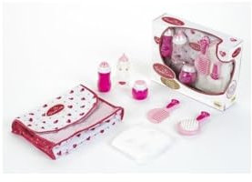 Theo Klein 1653 Baby Coralie Puppen-Wickeltasche | Mit Zubehör: Fläschchen, Windel, Cremedose u.v.m. | Spielzeug für Kinder ab 3 Jahren