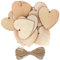 Kurtzy 50 Pack Wooden Hearts with Natural Twine - Hanging & Personalised Decoration