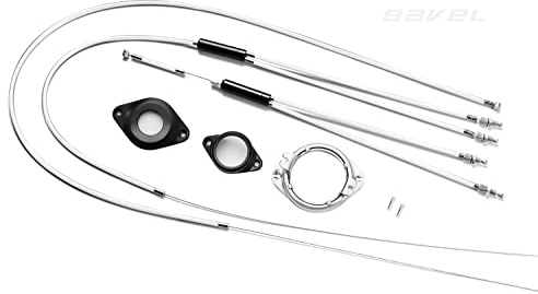 BMX Bike Gyro Brake Cables,Full Kit BMX Bicycle Brake Line Set Cable Wire,Front + Rear (Upper + Lower) with Spinner Rotor (Complete Set) for Bike Part Replacement - White (White)
