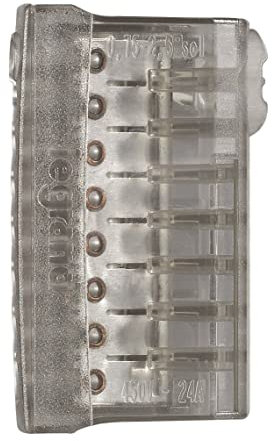 Legrand LEG98488 - Regleta de conexión (para cable rígido, 3 bornes para 8 cables), color gris