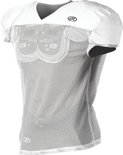 Rawlings Sporting Goods Mens Adult Full Length Pro Cut Football Game Jersey White