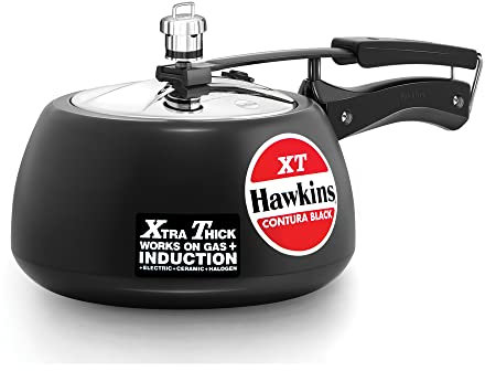 HAWKINS CXT30 Contura Hard Anodized Induction Compatible Extra Thick Base Pressure Cooker, Black, 3L, Aluminum