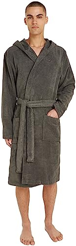 Tommy Hilfiger Peignoir de Bain Homme Col Tissu Éponge, Vert (Magnet), XL