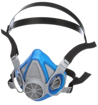 MSA 815444 Advantage 200 LS Series Half-Mask Respirator - Size: Medium, Single Neckstrap, Twin-Port Reusable Gas Mask, MSA Advantage Cartridge Compatible