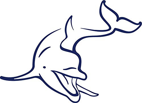 GRAZDesign Aufkleber Klodeckel Delfin, Toilettendeckel Schild Badezimmer, Bad, WC Deckel Aufkleber, Toilettensitz WC-Sitz Deko Größe 22x30cm, 049 königsblau