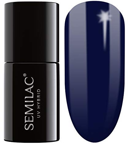 SEMILAC Gel Nail Polish 088 Blue Ink - Full Coverage Gel Polish - Soak Off Easy To Use LED/UV Nail Lamp - Long Lasting Manicure and Pedicure up to 3 weeks