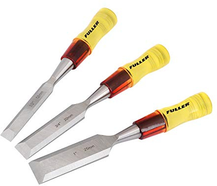 Fuller 301-0099 3-Piece Chisel Set - Wood carving tools, Carpenter tool kit chisels sets for carpentry woodworking knives