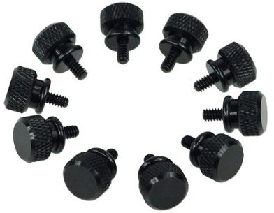 InLine Rändelschrauben (schwarz) für Gehäuse - 12mm - 10er Pack, 77770S