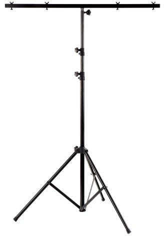 Trépied d'Éclairage Showlite LS250 avec Traverse (pour éclairage de scène & concert, jusqu'à 4 projecteurs, 1,10m-2,50m, charge max : 30 kg)