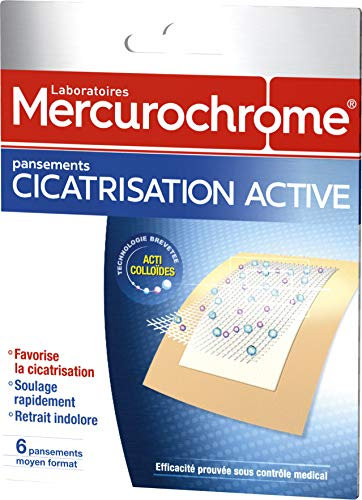 MERCUROCHROME - Pansements Cicatrisation Active - Boite de 6 pansements