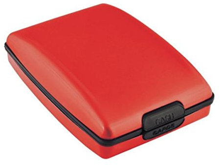 VISITENKARTENETUI MULTIFUNKTION ALU. ROT cod.EL6018 cm 10x7x2,8h by Varotto & Co.
