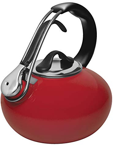 Chantal Classic Loop Enamel on Steel Whistling Tea Kettle, 1.8 quart (Red)