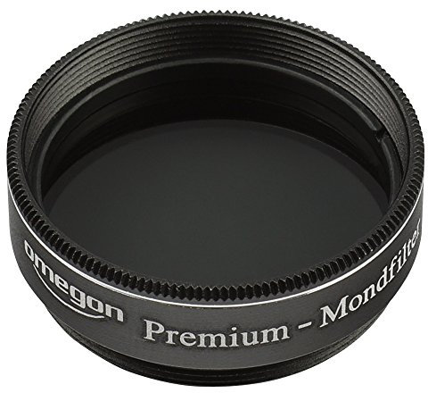 Omegon Premium Mondfilter für Teleskope mit 1,25 Zoll-Gewinde, mehrfachvergütet, aus Aluminium, verringert Helligkeit um 70% und steigert Kontrast