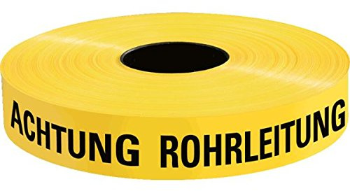 LEMAX® Trassenwarnband Achtung Rohrleitung, gelb, Polyethylen, 40mm, 250m/Rolle