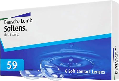 Bausch + Lomb SofLens 59 Monatslinsen, sphärische Kontaktlinsen, weich, 6 Stück BC 8.6 mm / DIA 14.2 / -5.25 Dioptrien