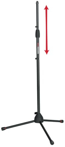 Gator Frameworks Standard Tripod Microphone Stand with Adjustable Height and Both 3/8 and 5/8 Adapters (GFW-MIC-2000)