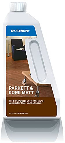 Dr. Schutz Parkett und Kork Matt 750 ml | bildet matten Pflegefilm | Schutz vor Kratzern & Gehspuren | für wasserfest versiegelte Parkettböden & Korkböden | Holzpolitur Bodenreiniger Parkettpflege