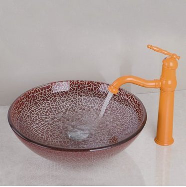 GOWE Spray Wash Basin Faucet Bathroom Sink Washbasin Ceramic Hand-Paint Lavatory Bath Combine Brass Set Faucet,Mixer Tap