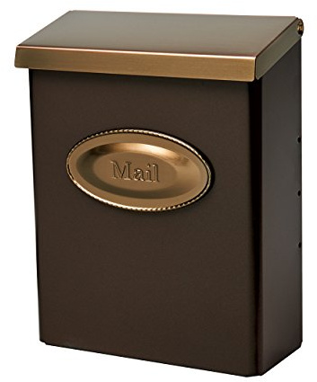 Gibraltar Mailboxes Designer Locking Medium Capacity Galvanized Steel Venetian Bronze, Wall-Mount Mailbox, DMVKGV04