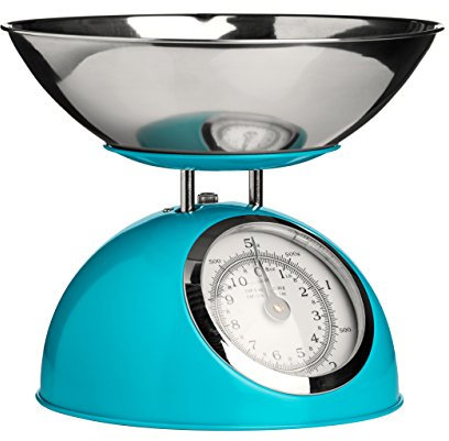 Premier Báscula mecánica de Cocina, 5 kg, Color Azul, Aleación de Acero, H21 x W24 x D24cm