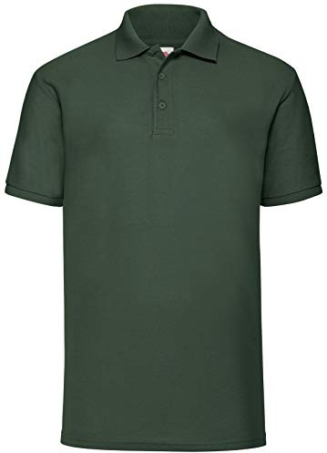 Fruit of the Loom Men's 65/35 Polo Shirt, Bottle Green, Large