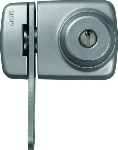 ABUS Tür-Zusatzschloss 7535 mit beidseitigem Zylinder & Sperrbügel für Türen mit schmalen Rahmenprofilen, silber, 58927