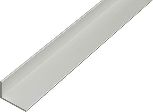 Alberts 473723 - Perfil angular aluminio, anodizado, color plateado, 1000 x 20 x 10 mm