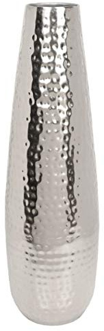 Hosley Metallvase in Tropfenform, gehämmert, 41,9 cm Höhe, eleganter Mittelpunkt für Blumenarrangements und Statement-Heimdekoration, Raffinesse in Silber