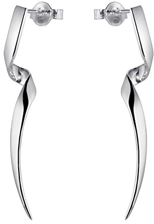 Spirale Ohrringe Silber 925 - Lange Ohrstecker Damen echt SO-3 | Ohrhänger Stecker aus hautfreundlichem Sterlingsilber incl Geschenk Box von MATERIA by Matthias Wagner
