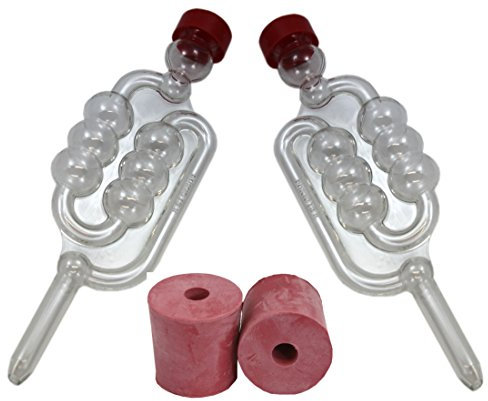2 x Bubbler Airlocks with Rubber Bungs for Homebrew