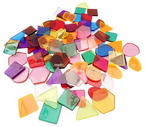 Clear Colour Translucent Mosaic Plastic Shapes Tiles Art & Craft Stained Glass - Pack Size: 50