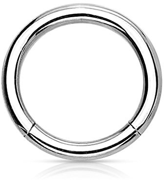 eeddoo Piercing-Ring Segmentring Silber Titan Stärke: 1,2 mm 10 mm
