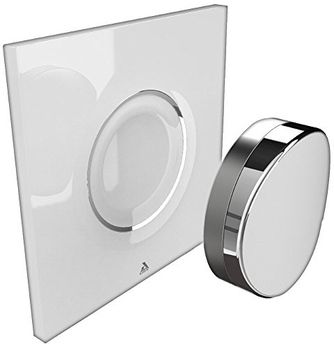 Interrupteur Gestuel Sans Fil Smartpebble AWOX, Blanc/Chromé