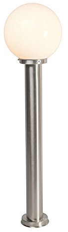 Qazqa - Moderne Außenleuchte I Wegeleuchte I Gartenlampe I Gartenleuchte I Standleuchte Pfahl Edelstahl I nickel matt 100 cm - Sfera I Außenbeleuchtung - Edelstahl Länglich - LED geeignet E27