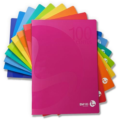BM BeMore - Centus 0101030 Heft A4 - Lineatur B, liniert mit Rand für 3. Klasse - Papier 100 g/m² - Farben sortiert - Packung mit 12 Stück