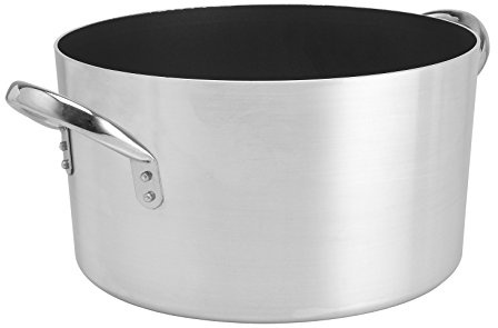 Pentole Agnelli Platinum Hohe Kasserolle aus Aluminium, mit 2 Griffen aus rostfreiem Stahl, Silber, 40 Liter