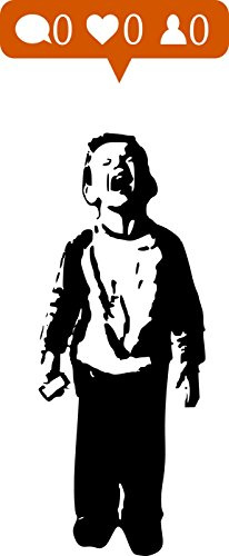 Banksy Social Media boy Nobody Likes me Wall Sticker Vinyl Art Wall Sticker Vinyl Wall Art Removable Decal (Medium: 60cm x 145cm / 24 x 57)