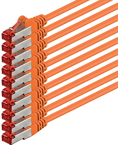 1aTTack.de 10x 2m Cat6 Cat.6 Ethernet-Kabel Cat 6 Netzwerk-Kabel Patch-Kabel RJ45 SFTP - Orange