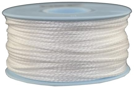 Corde tressée en Dyneema, 2 mm de diamètre, 30 mètres, Blanc, résistance à la Rupture : 410 daN (=ca. Kg)