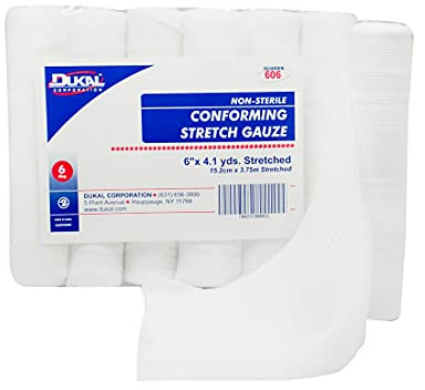 Dukal 606 Conforming Stretch Gauze, Non-Sterile, 6 Width x 4.1 yard Length, Pack of 48