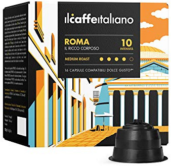 Il Caffè Italiano Dolce Gusto Roma-kompatibla kapslar - 96 st | Rik och intensiv arom | Dolce Gusto-kompatibla kapslar | Tillverkad i Italien | Frhome