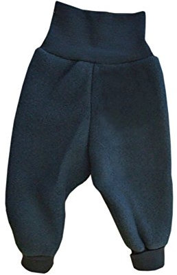 Baby Hose Fleece, 100% Schurwolle, Engel Natur mit Nabelbund, 74/80 cm, Ocean