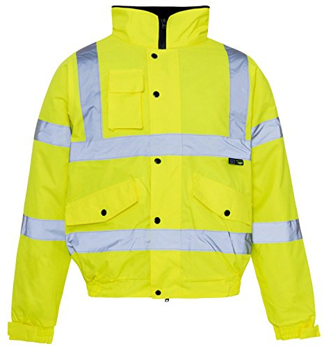 Supertouch 36843 Hi Vis Bomber Jacket, Large, Yellow