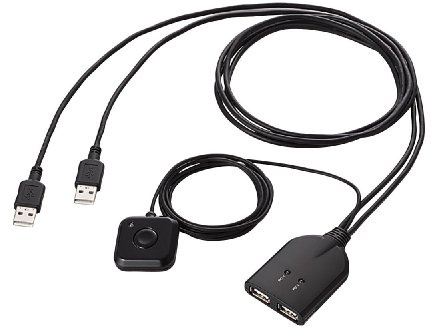 ELECOM PC-Schalter Tastatur-Maus mit Handschalter schwarz KM-A22BBK (Japan-Import)