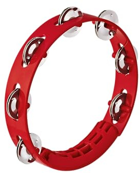 Nino Percussion Compact Tambourine Instrument - Musikinstrument für Kinder ab 3 Jahren - Durchmesser 8 Zoll - Kunststoff, Rot (NINO49R) | Musikinstrument für Kinder ab 3 Jahren, Durchmesser 8 Zoll, Kunststoff