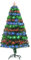 HOMCOM 5 Feet Prelit Artificial Christmas Tree with Multi-Coloured Fiber Optic LED Light, Holiday Home Xmas Decoration, Green