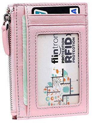 flintronic Leder Geldbörse Herren, Kartenetui aus Leder, Mini eldbörse Leder mit RFID Schutz, Slim Wallet Kreditkartenetui, Geldbeutel Kleine Portemonnaie mit Kartenfächer/Münzfach/Kleingeldfach