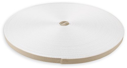 DIWARO® Stabiler Mini Rolladengurt; Jalousiegurt; Gurtband | Gurtbreite 12 mm | Gurtstärke 1,2 mm | Antibakteriell | 50m Rolle | Farbe: beige