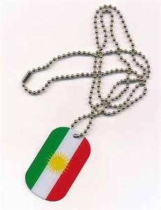 FRIP - Versand Dog Tag - Targhetta di riconoscimento Kurdistan, Dimensioni: 30 x 50 mm